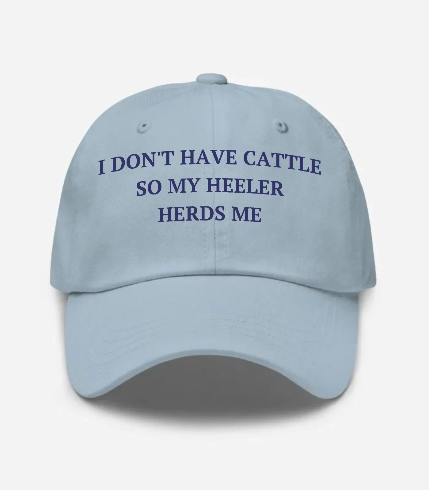 I Don't Have Cattle So My Heeler Herds Me Hat - Light Blue