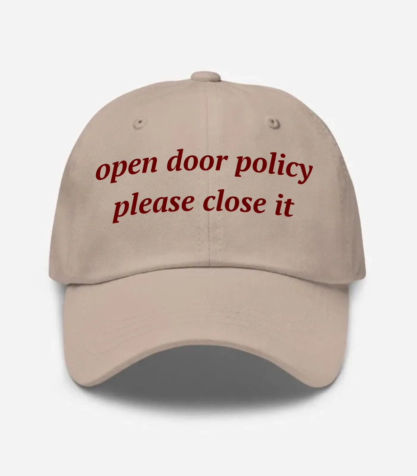 Open Door Policy Please Close It Hat - Stone