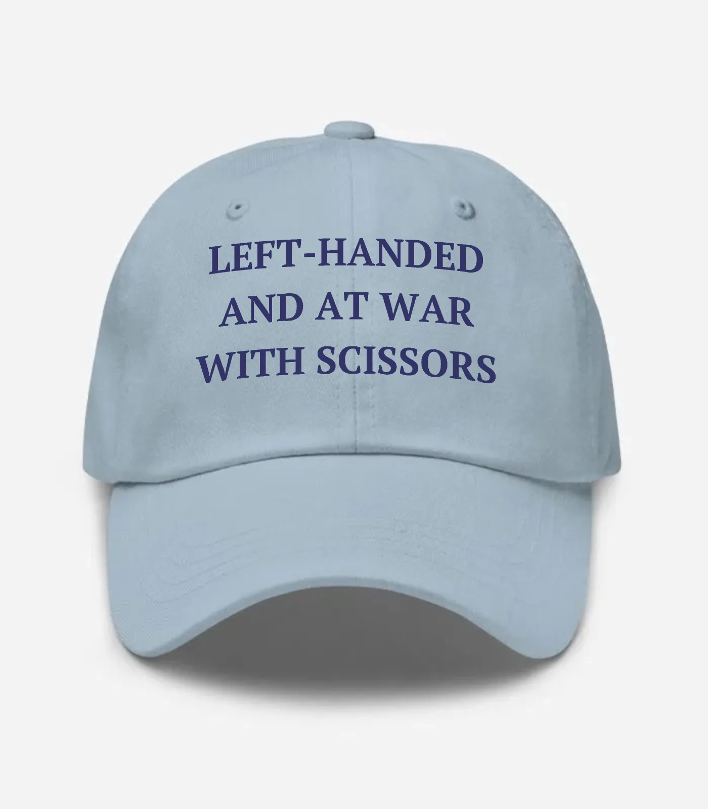 Left-handed And At War With Scissors Hat - Light Blue