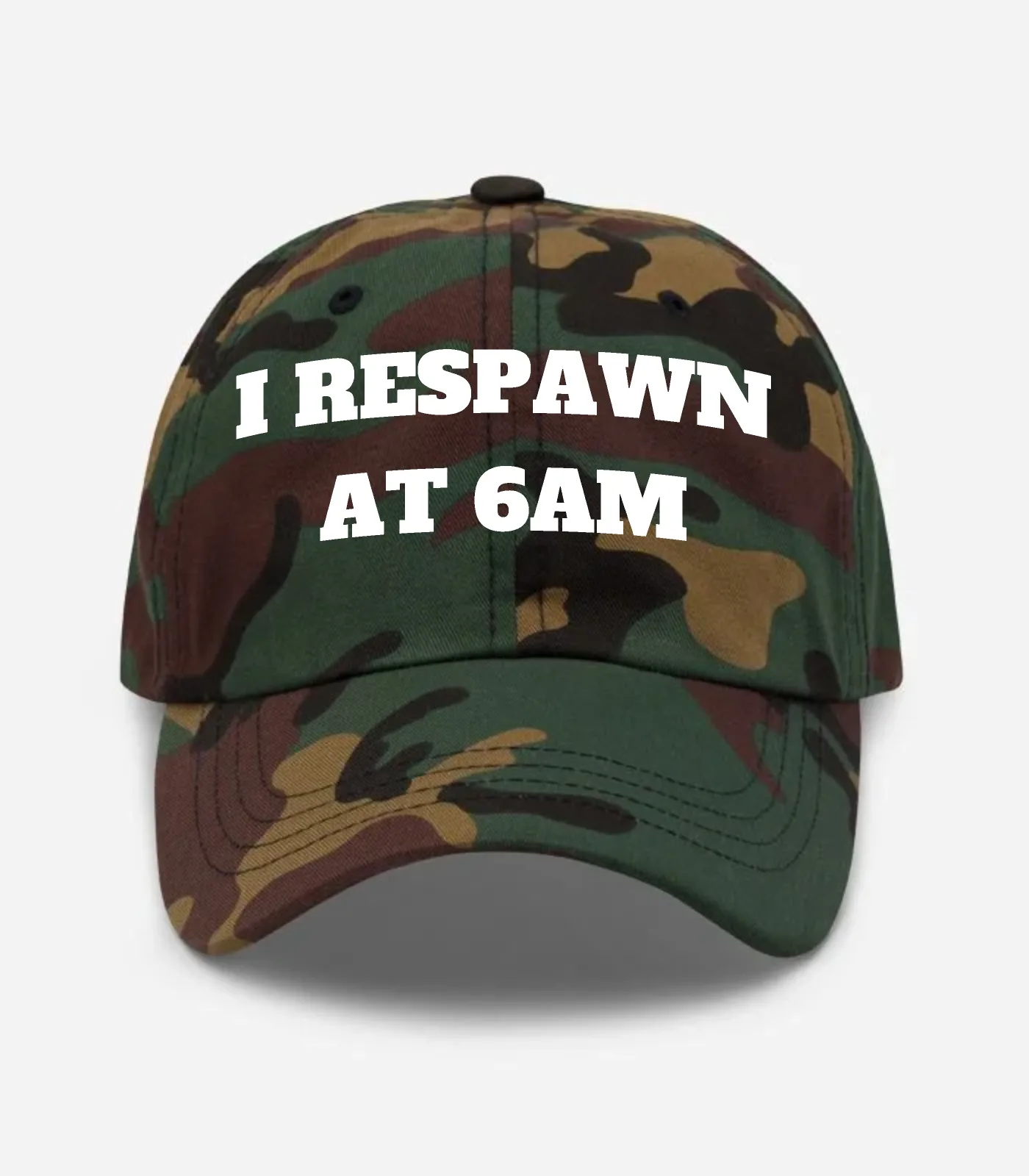 I Respawn At 6Am Hat - Green Camo