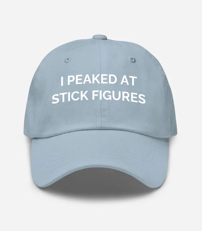 I Peaked At Stick Figures Hat - Light Blue