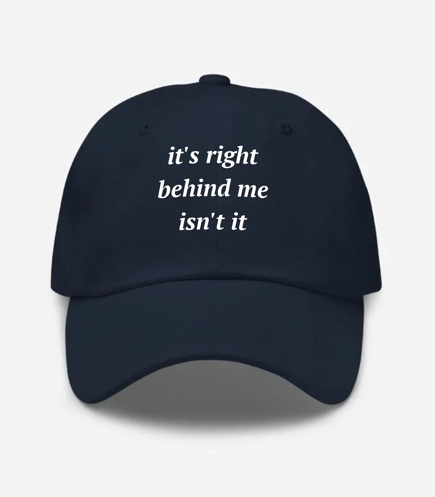 It's Right Behind Me Isn't It Hat - Navy