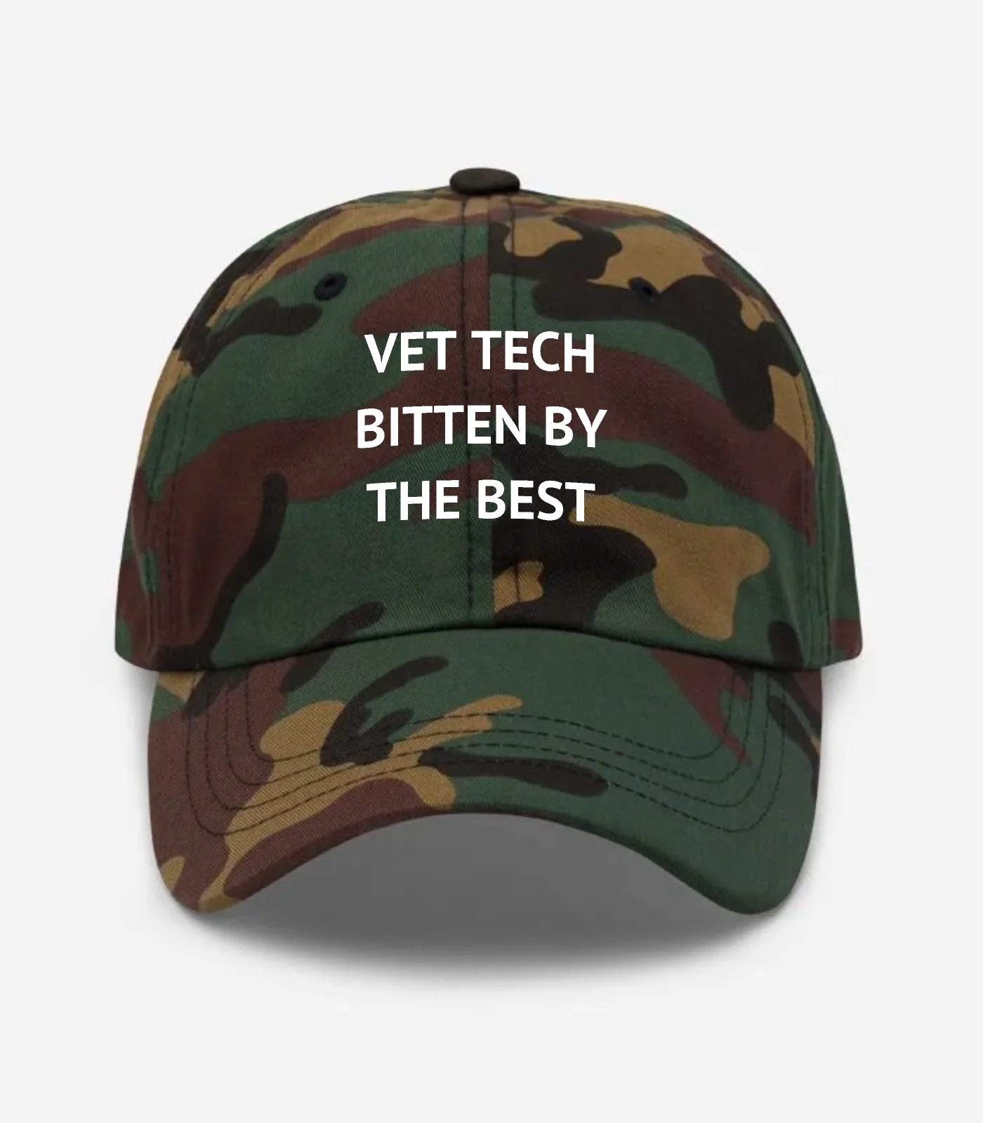 Vet Tech Bitten By The Best Hat - Green Camo