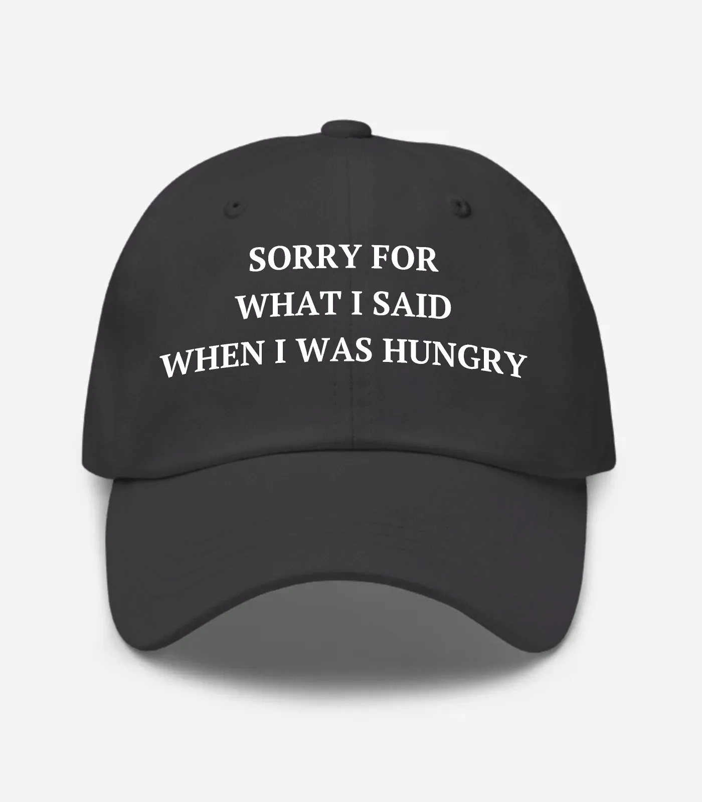 Sorry For What I Said When I Was Hungry Hat - Dark Grey