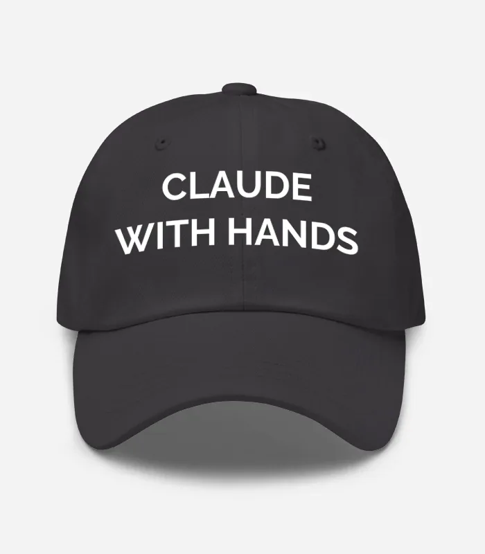 Claude With Hands Hat - Dark Grey