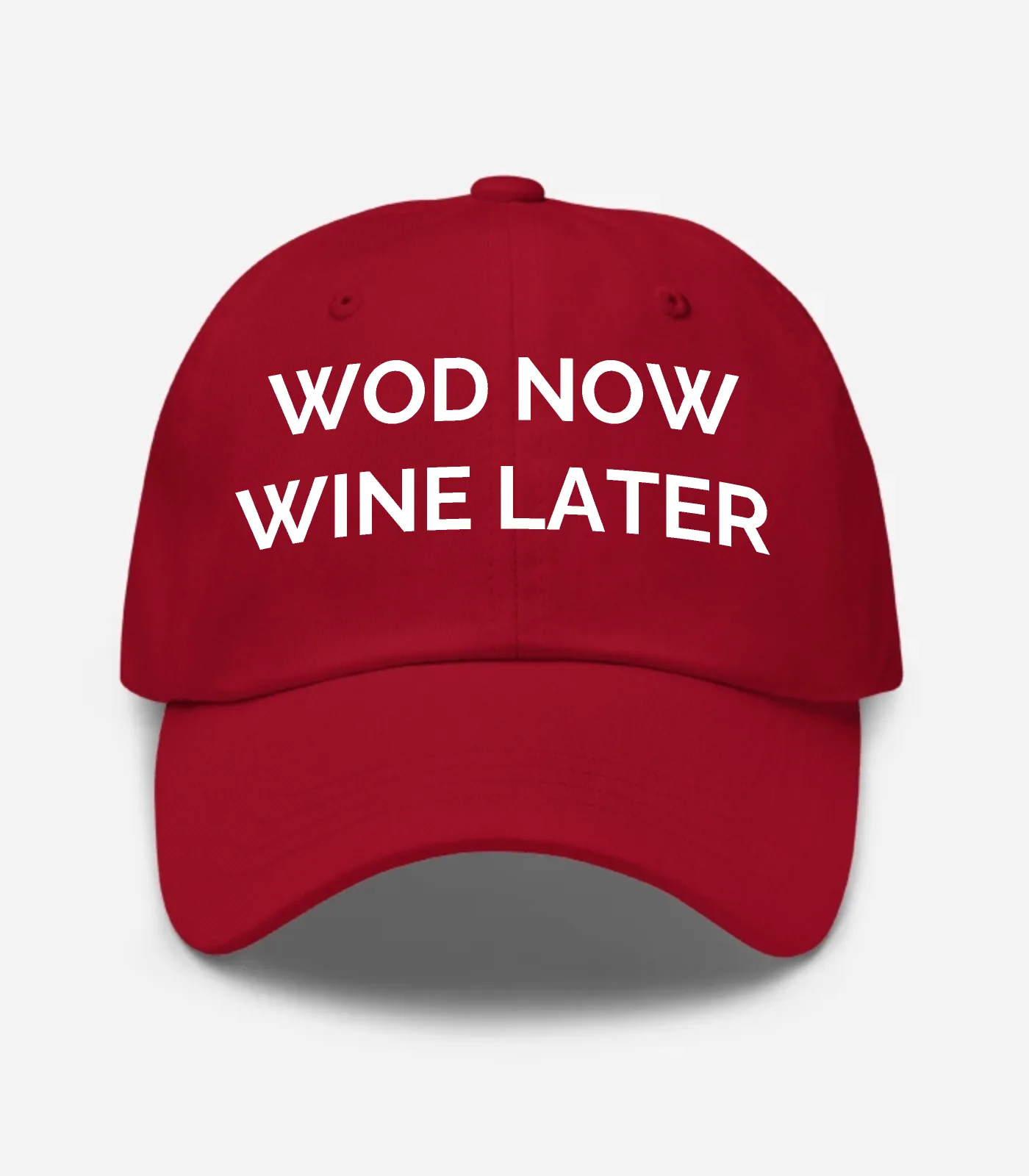 Wod Now Wine Later Hat - Cranberry