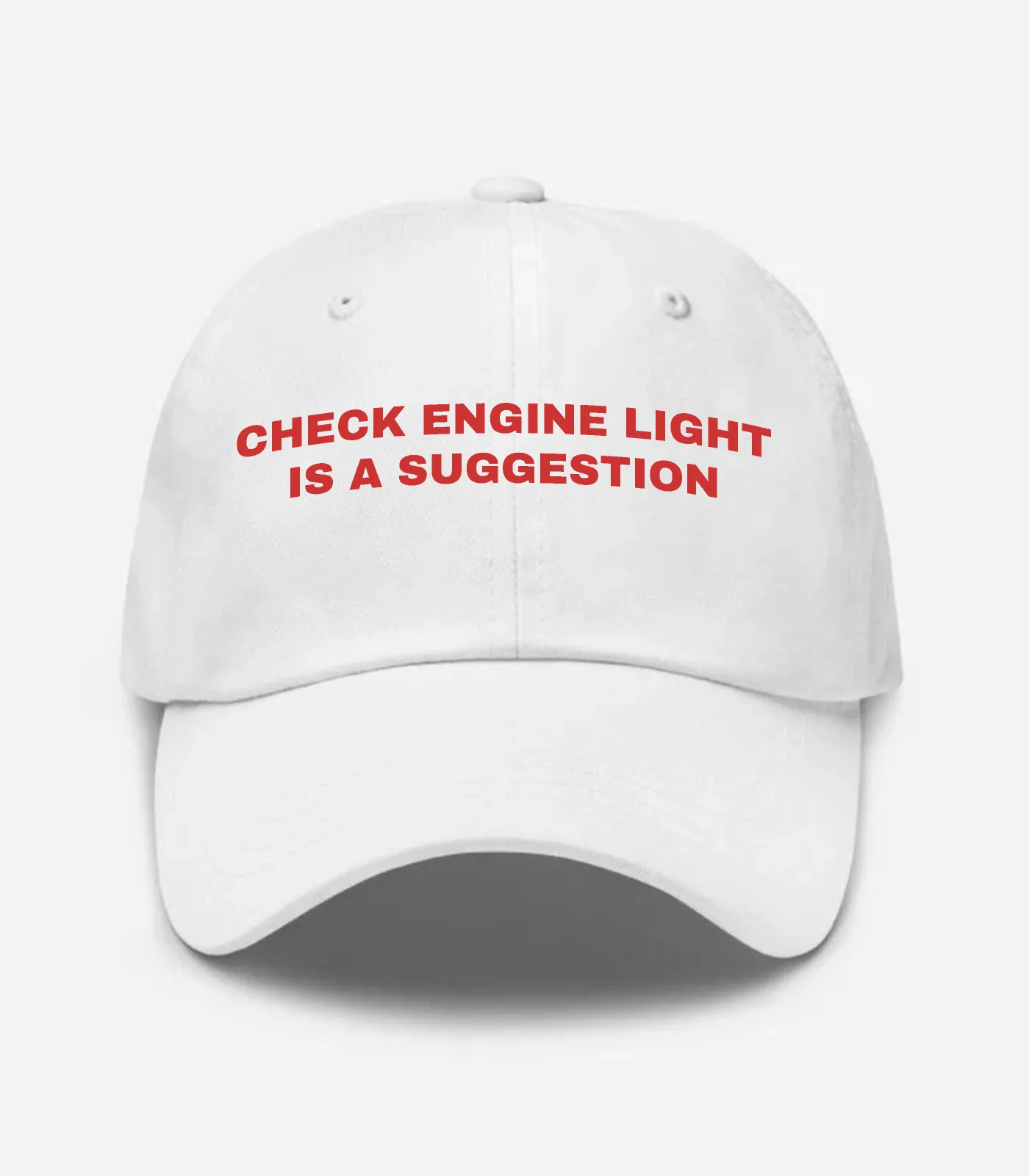 Check Engine Light Is A Suggestion Hat - White