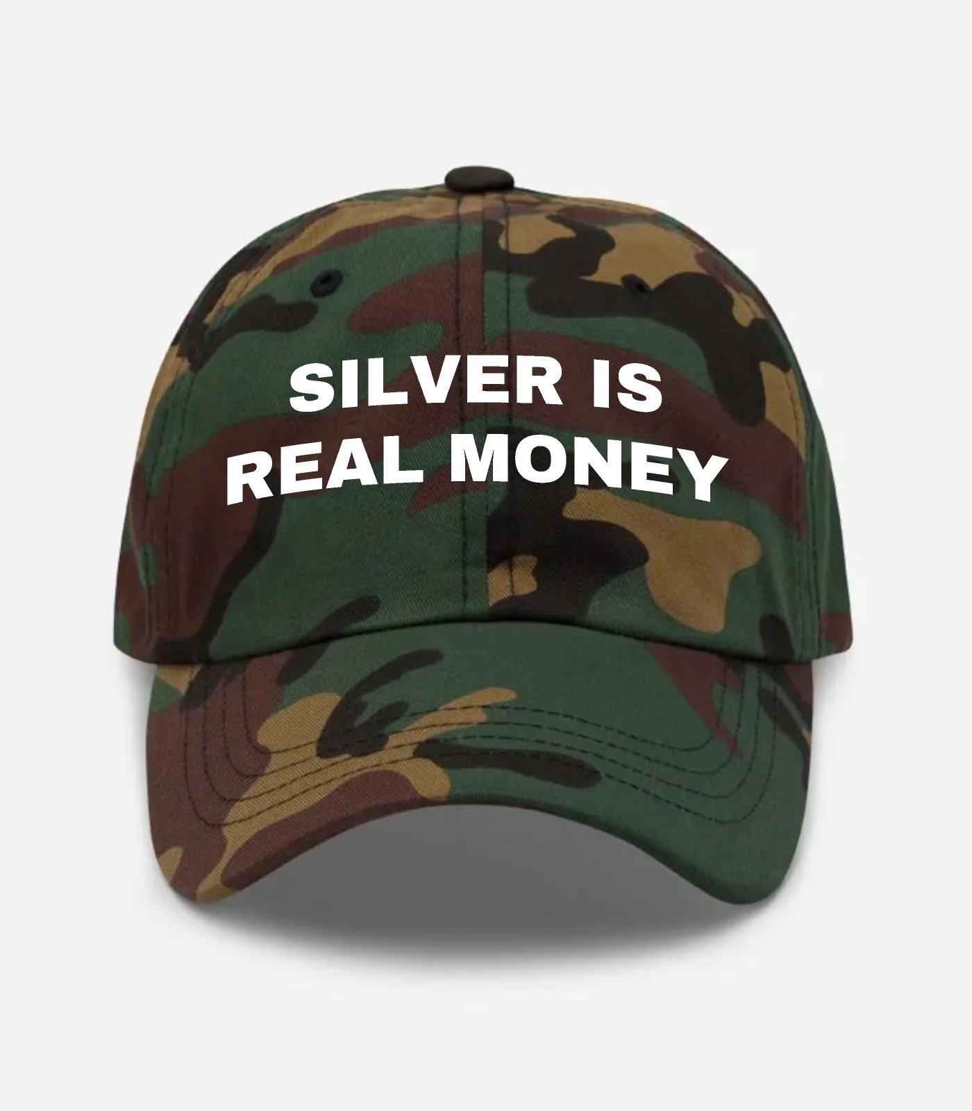 Silver Is Real Money Hat - Green Camo
