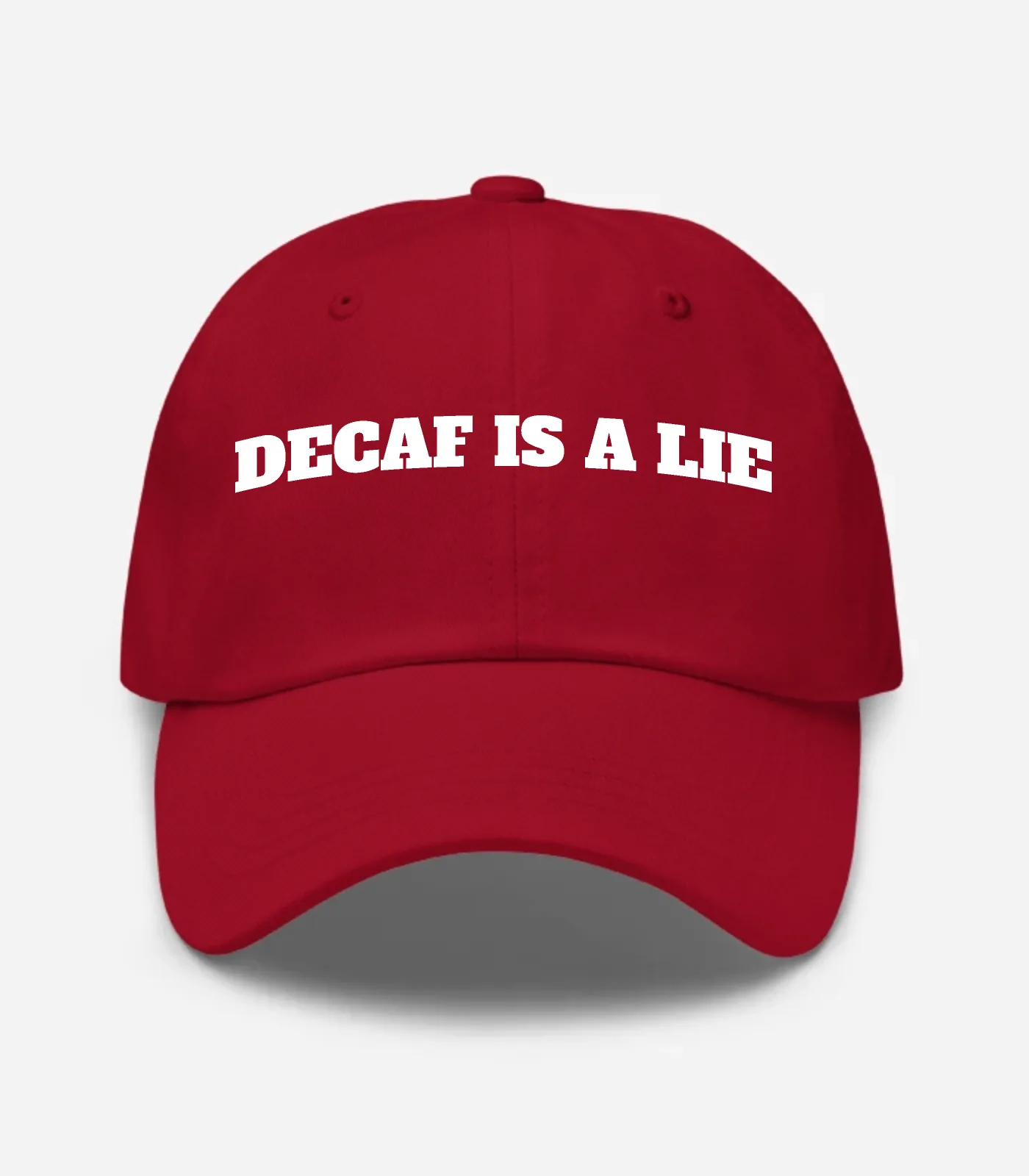 Decaf Is A Lie Hat - Cranberry
