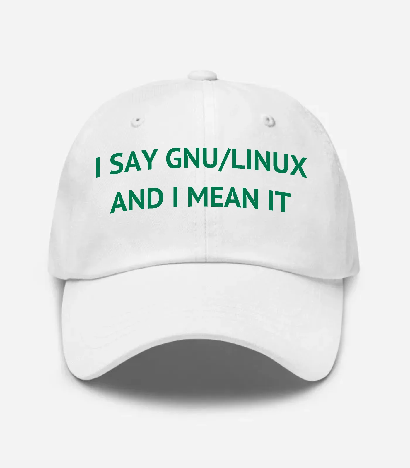 I Say Gnu/linux And I Mean It Hat - White