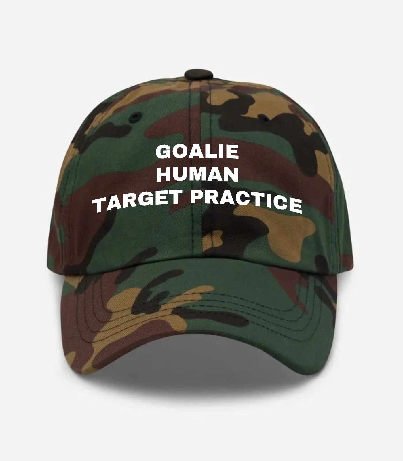Goalie Human Target Practice Hat - Green Camo