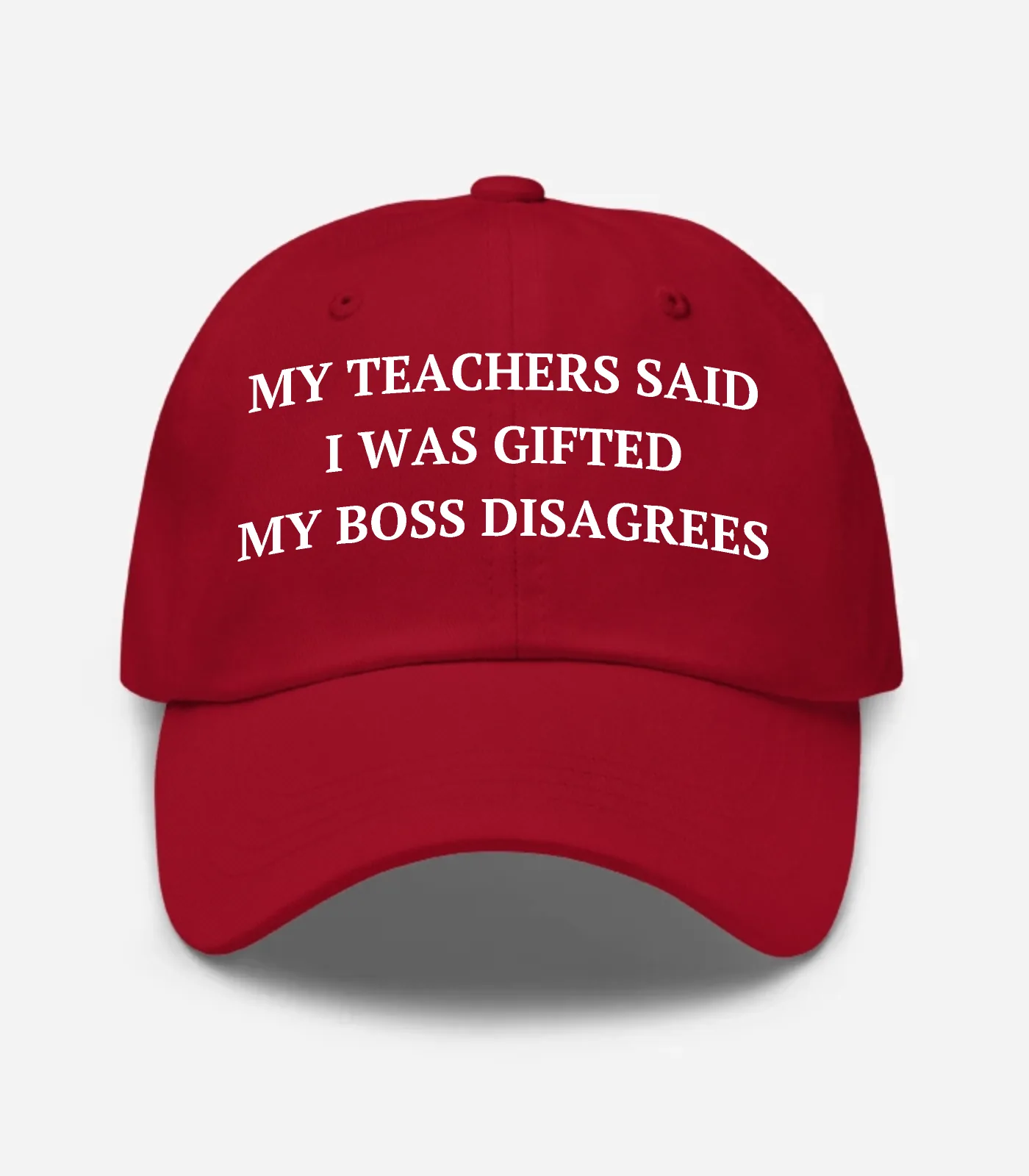 My Teachers Said I Was Gifted My Boss Disagrees Hat - Cranberry