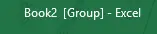 Excel title bar displaying Group indicator for grouped worksheets