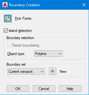 boundary creation dialog