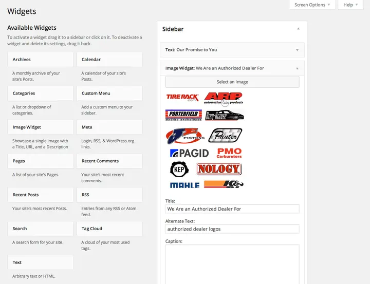 widgets