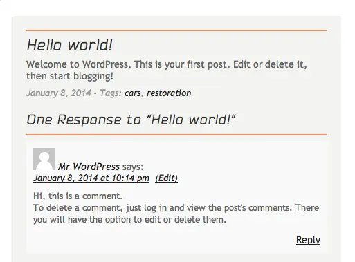 comments form
