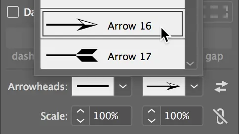 effects stroke arrowhead