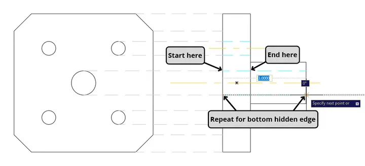 layer states draw hidden lines
