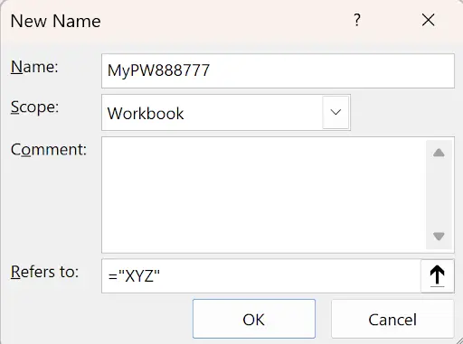 Excel password prompt dialog for worksheet or workbook protection