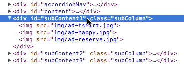 select subContent1 div dev tools
