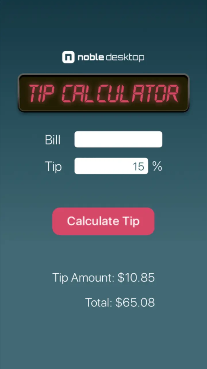 tip calculator screenshot