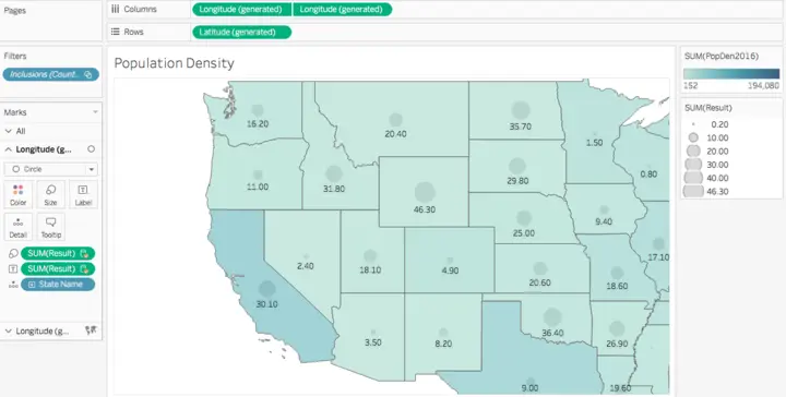 Bivariate map example comparing two similar fields using different color scales