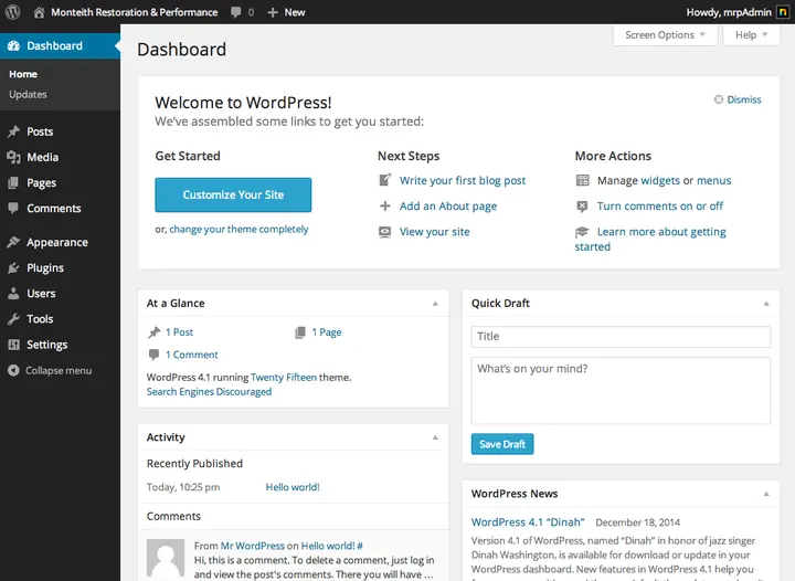 dashboard desktop