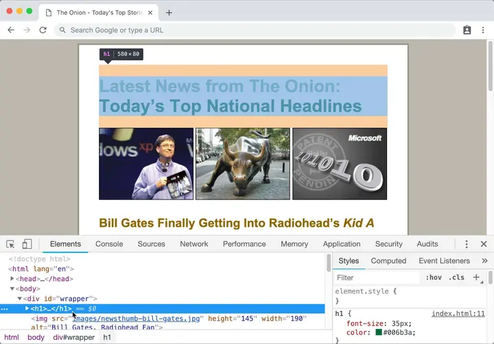 using browser dev preview