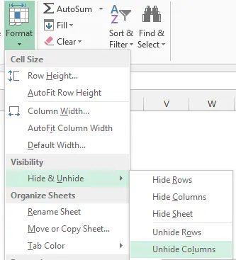 Excel10 in Hide Show Rows Columns