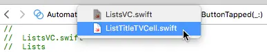 lists select ListsItemsVC swift