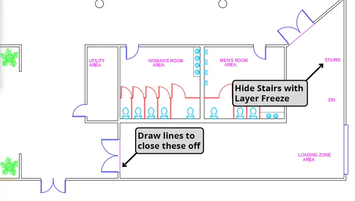 furniture showroom layer freeze