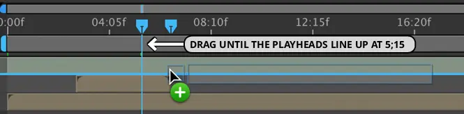 double playhead line up with current time