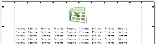 Excel print preview with margins and logo in the header area