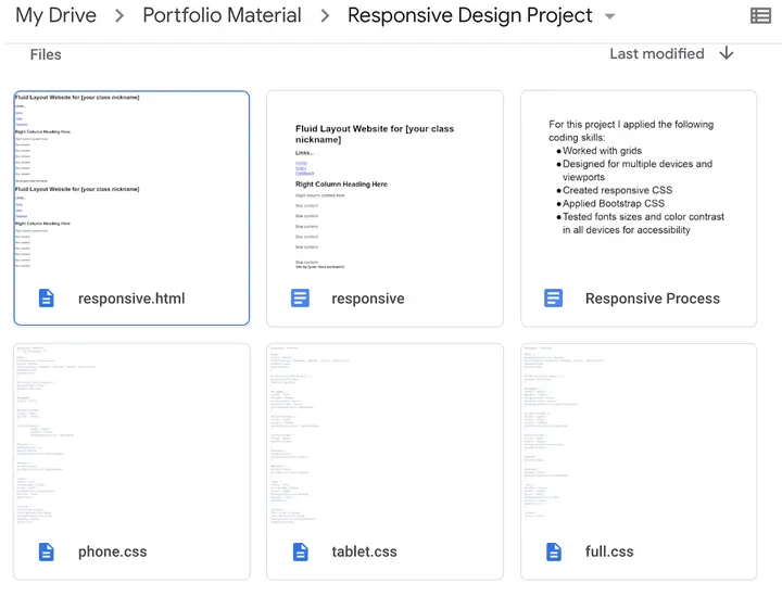 portfolio example