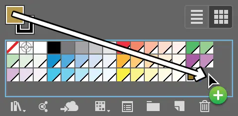 drag fill swatch to swatch list