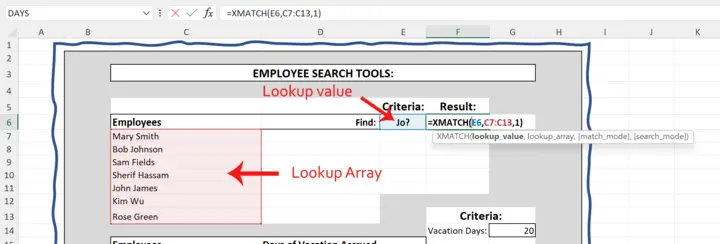 XMATCH 1 Example