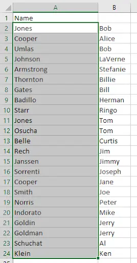 Excel name separation formula - step 11