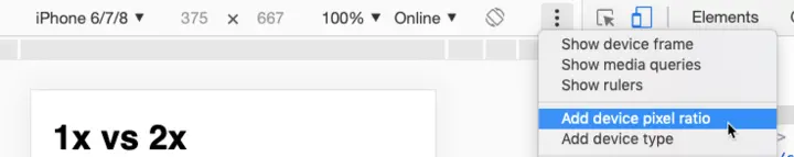 add device pixel ratio responsive images
