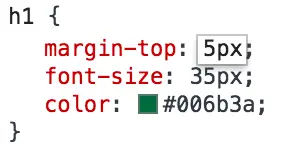 browser developer edit h1 margin