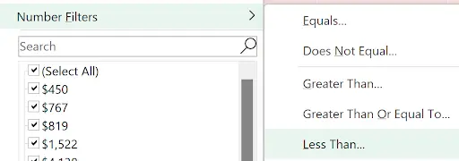 5000 in Filtering Data In Excel