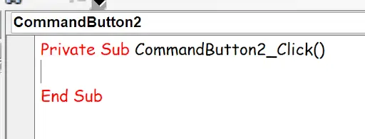 Forms With Vba In Excel example showing double-click the cancel button, and you’ll see this: