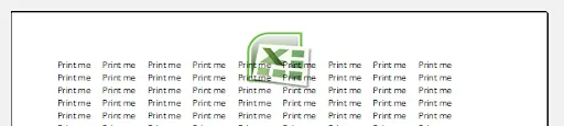 Excel print preview showing header with inserted company logo