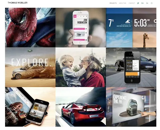Adobe Portfolio homepage showing customizable portfolio templates for designers
