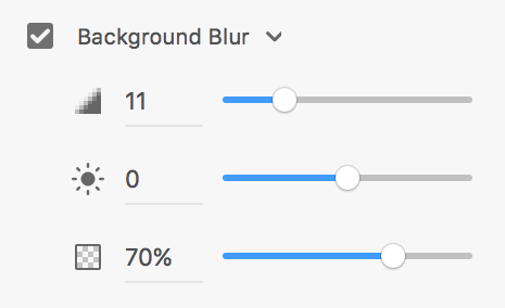 background blur settings pulse menu