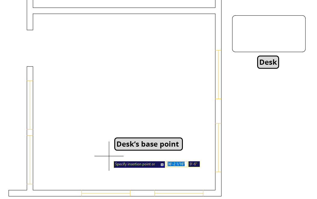 blocks desk far from base point