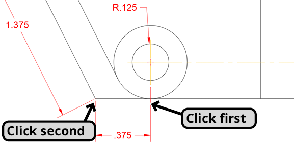 dimensions centermark linear points