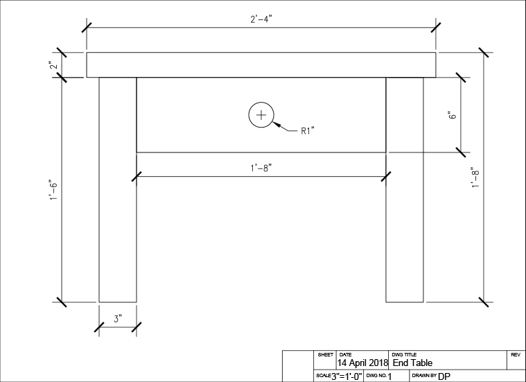 end table dimensions