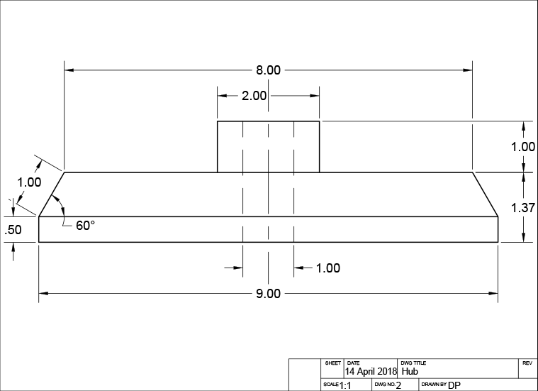 hub dimentioned