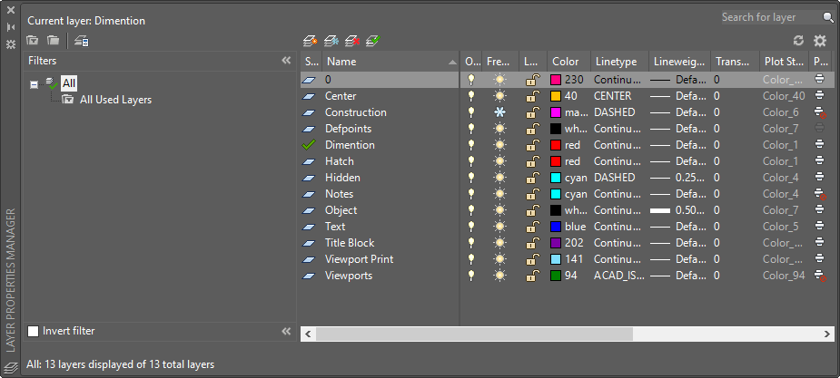 layer properties manager