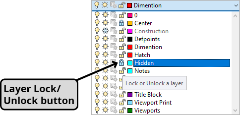 lock button in layer control